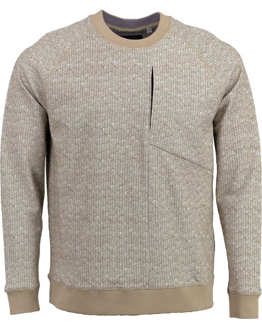 Jameson in Double Face Knit Chevron Natural Sweater