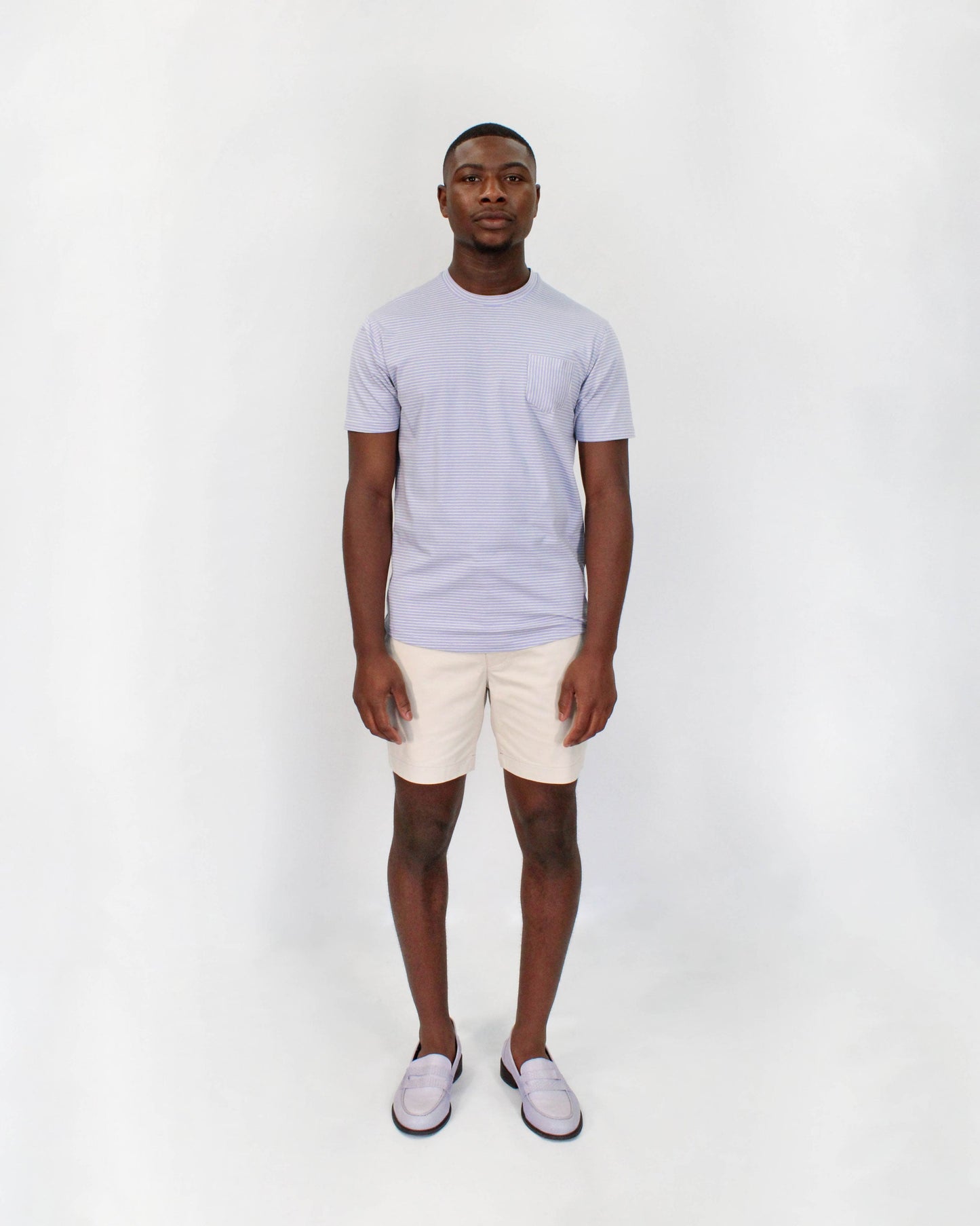 TATE LAVENDER STRIPE CREW NECK TEE