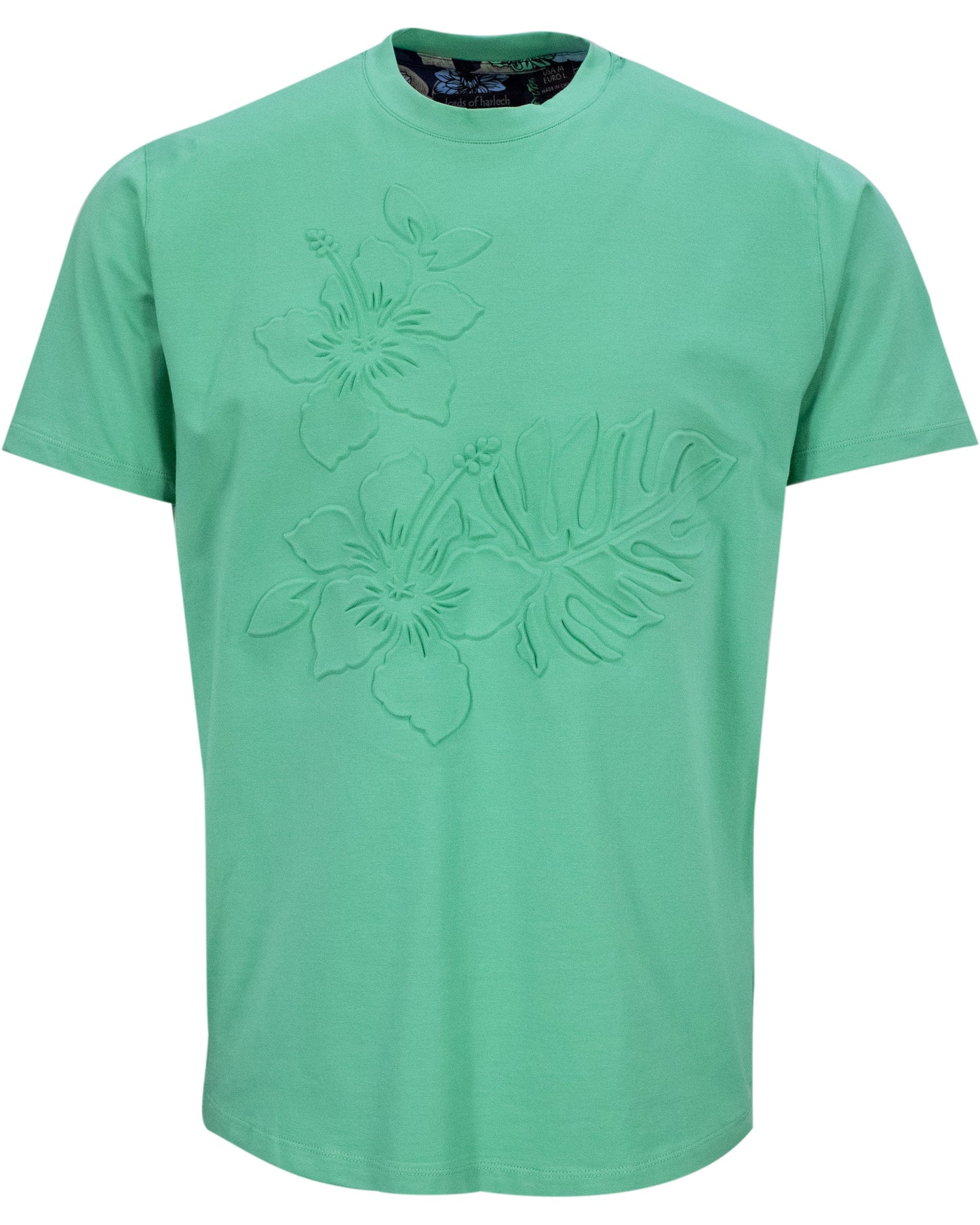 CARSON RELIËF BLOEMEN T-SHIRT - KLAVER