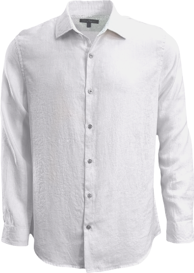 LIONEL LINEN BUTTON DOWN SHIRT - WHITE
