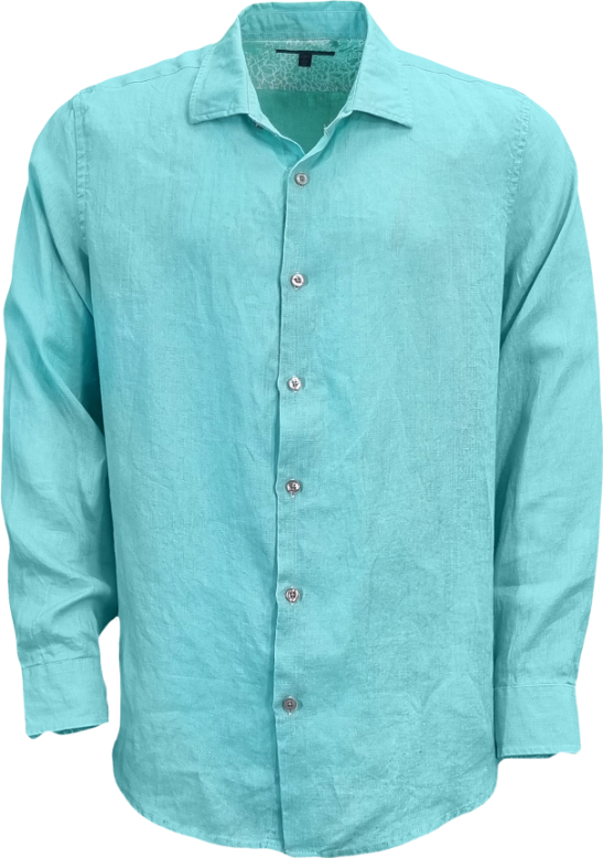 LIONEL LINEN BUTTON DOWN SHIRT - SPEARMINT