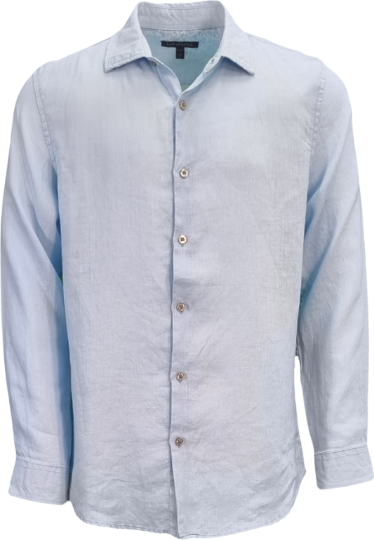 LIONEL LINEN BUTTON DOWN SHIRT - SKY