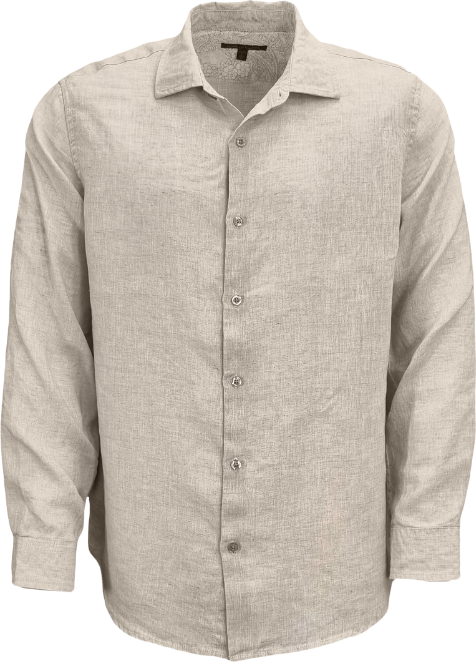 LIONEL LINEN BUTTON DOWN SHIRT - NATURAL