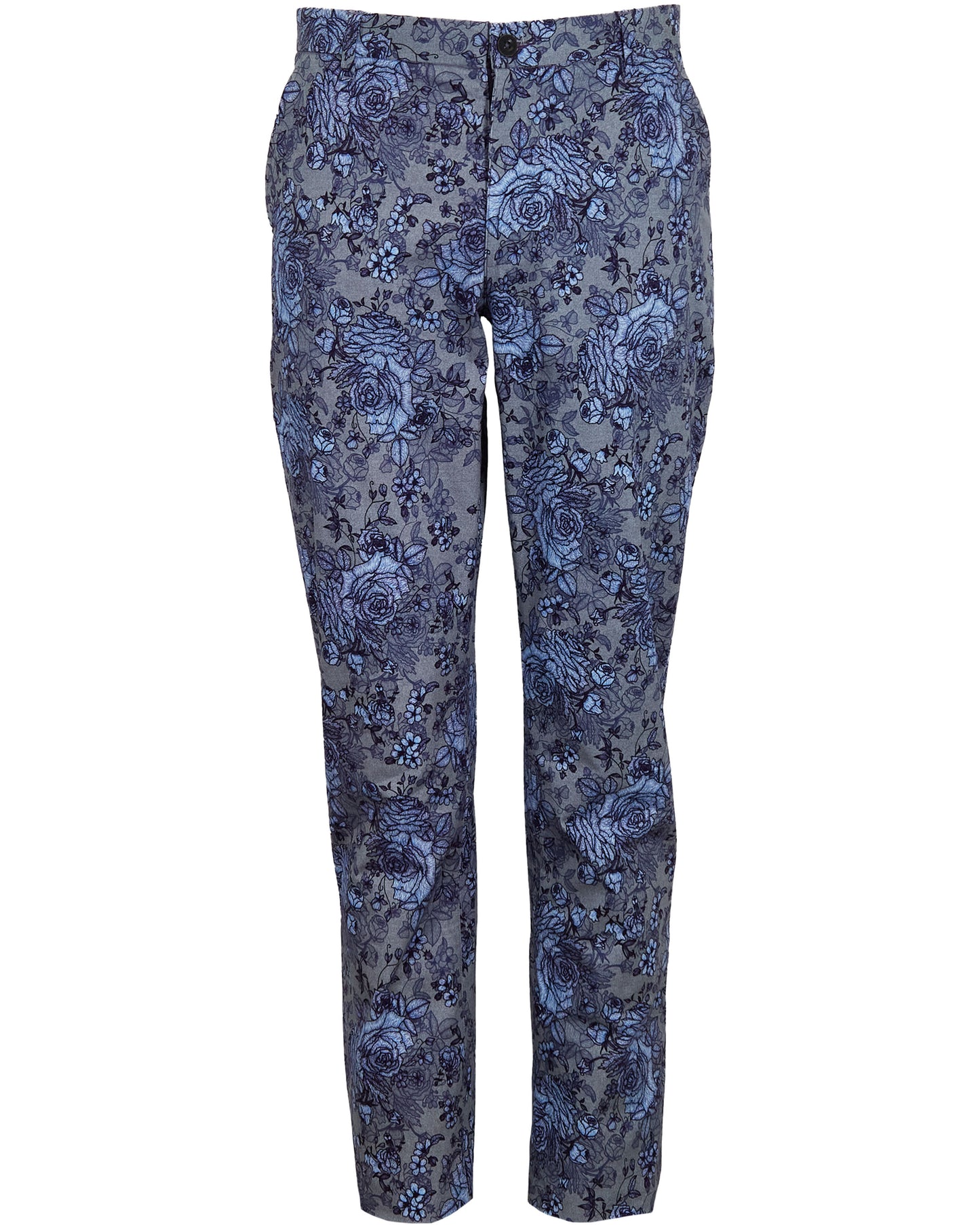 CASPIAN ROMA FLORAL STRETCH COTTON CHINO PANT - FLANNEL