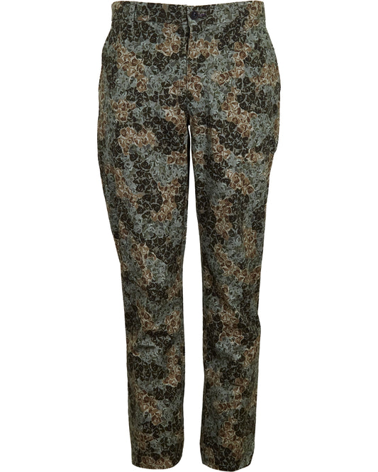 CASPIAN ROSE CAMO STRETCH COTTON CHINO PANT - OLIVE