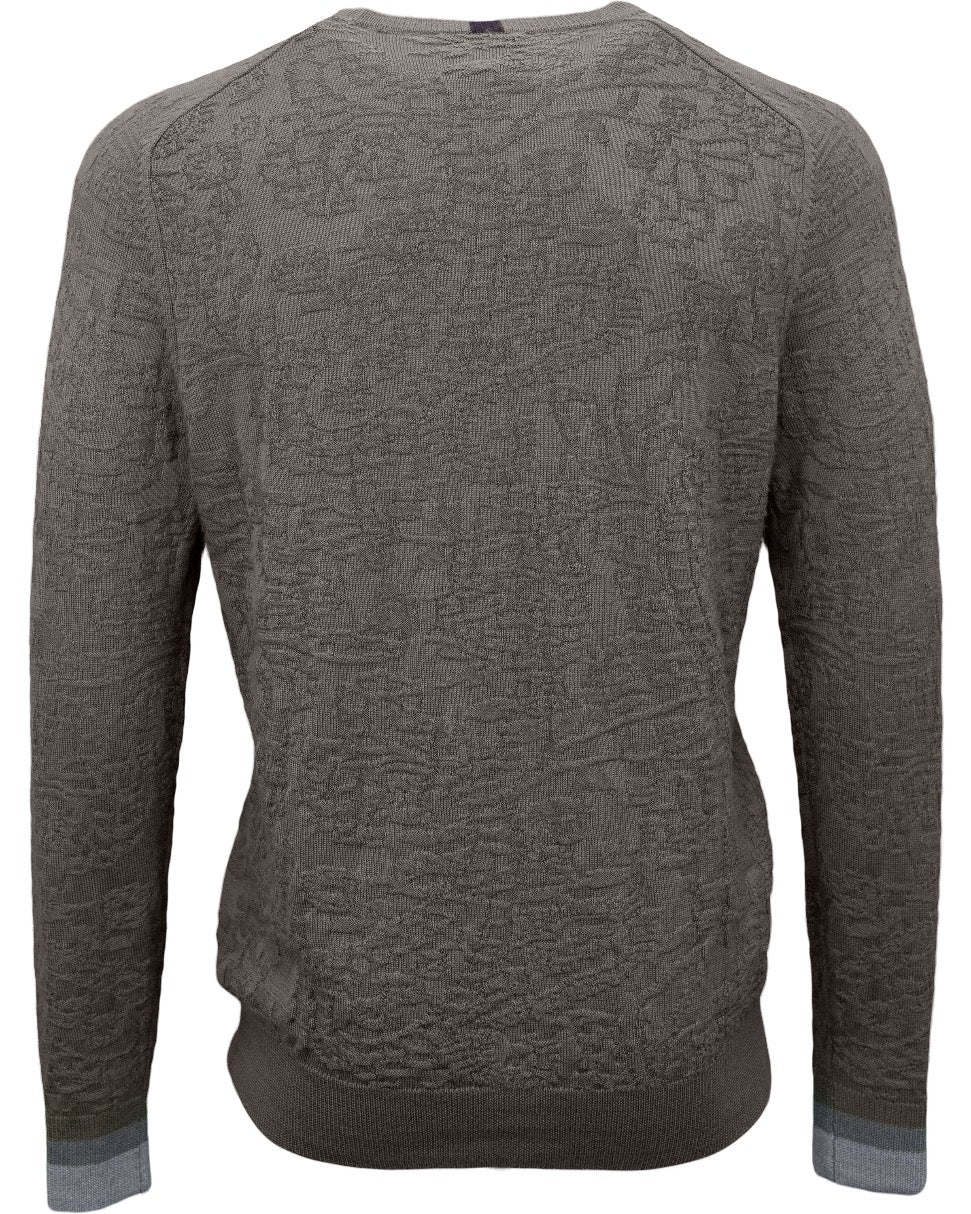 COLIN JACQUARD MERINO PAISLEY SWEATER - SAGE