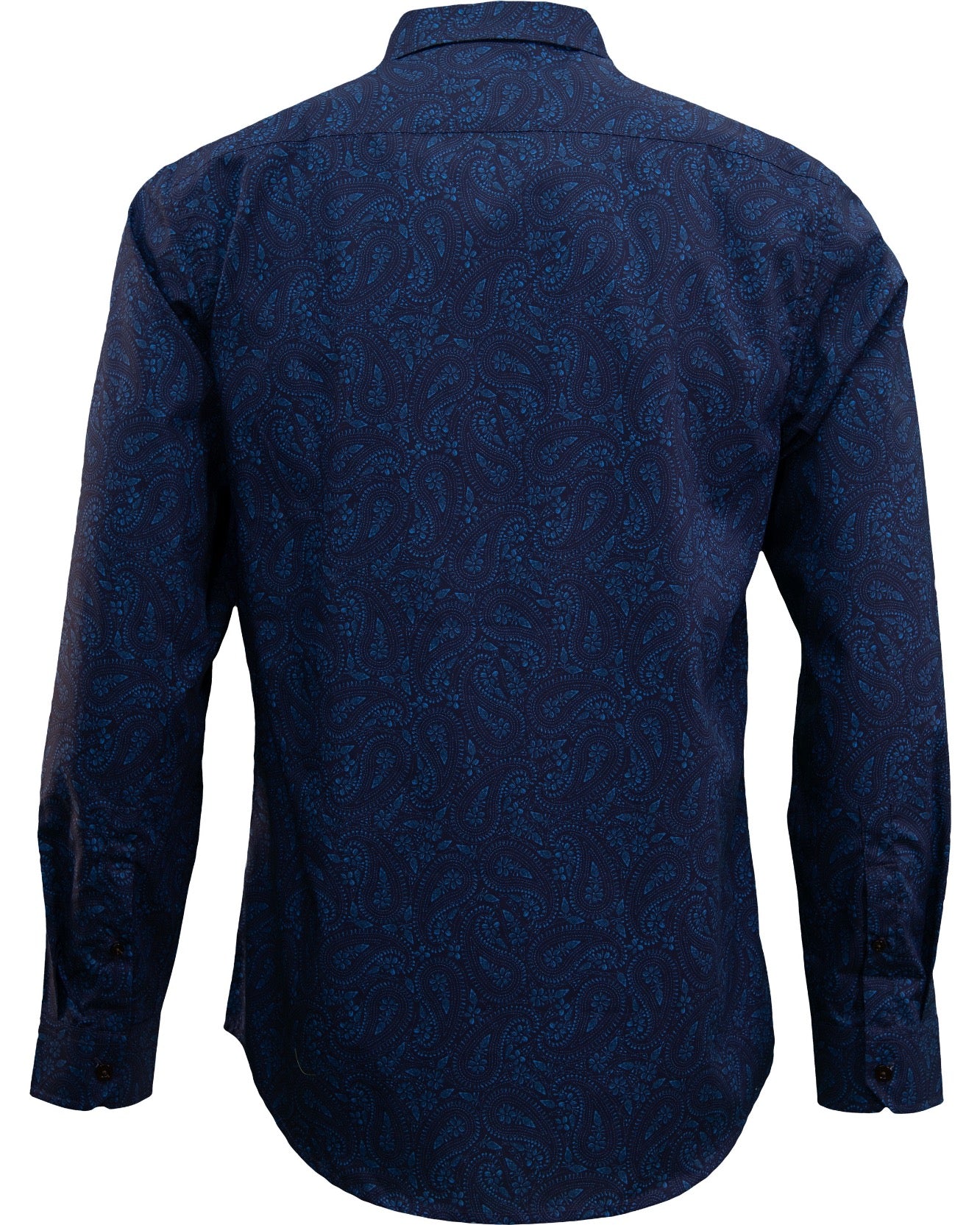 NIGEL PERUGIA PAISLEY SHIRT - NAVY
