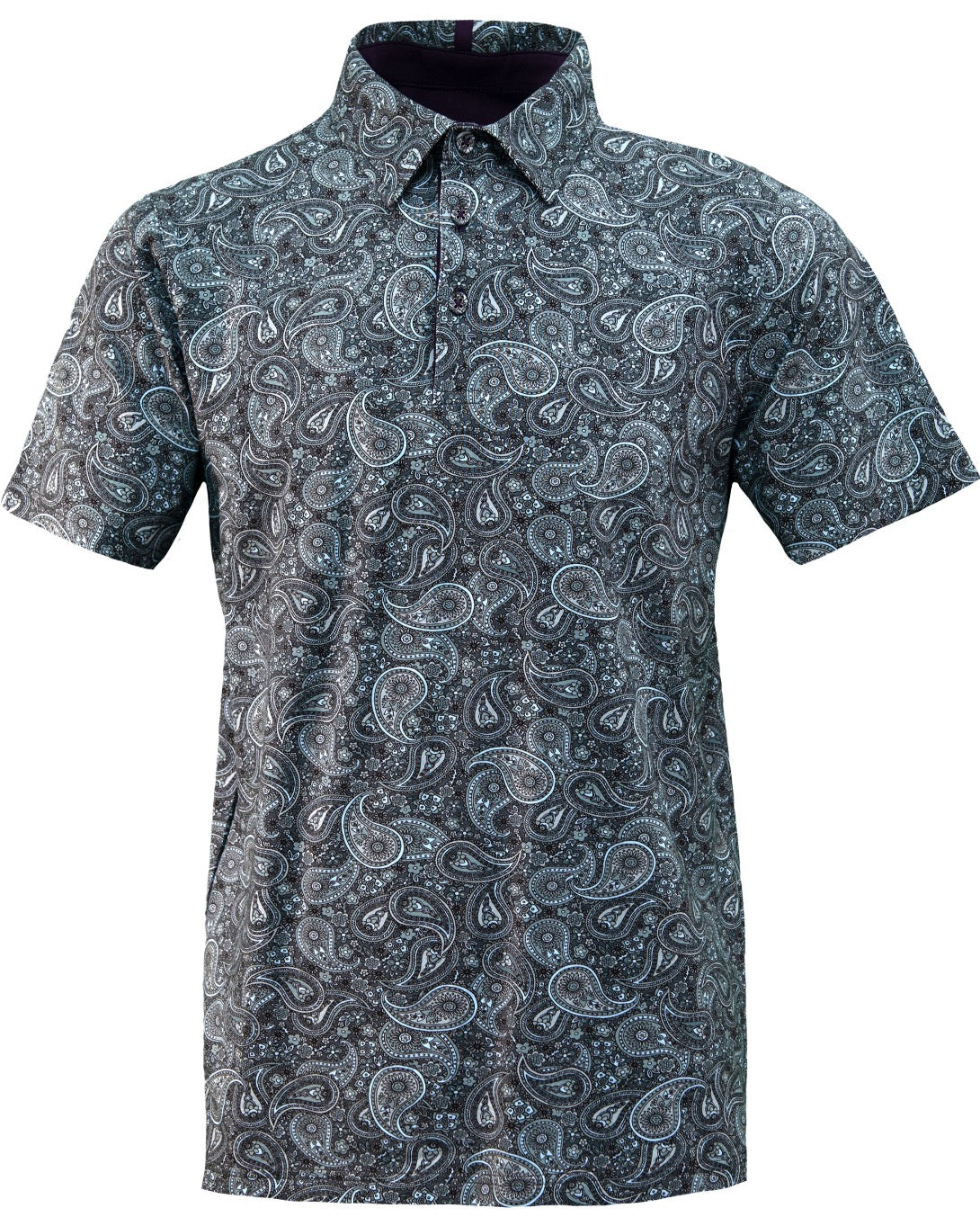 PIETRO TRIBUNE PAISLEY POLOSHIRT - GRIJS