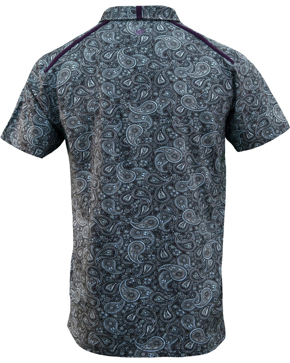PIETRO TRIBUNE PAISLEY POLOSHIRT - GRIJS