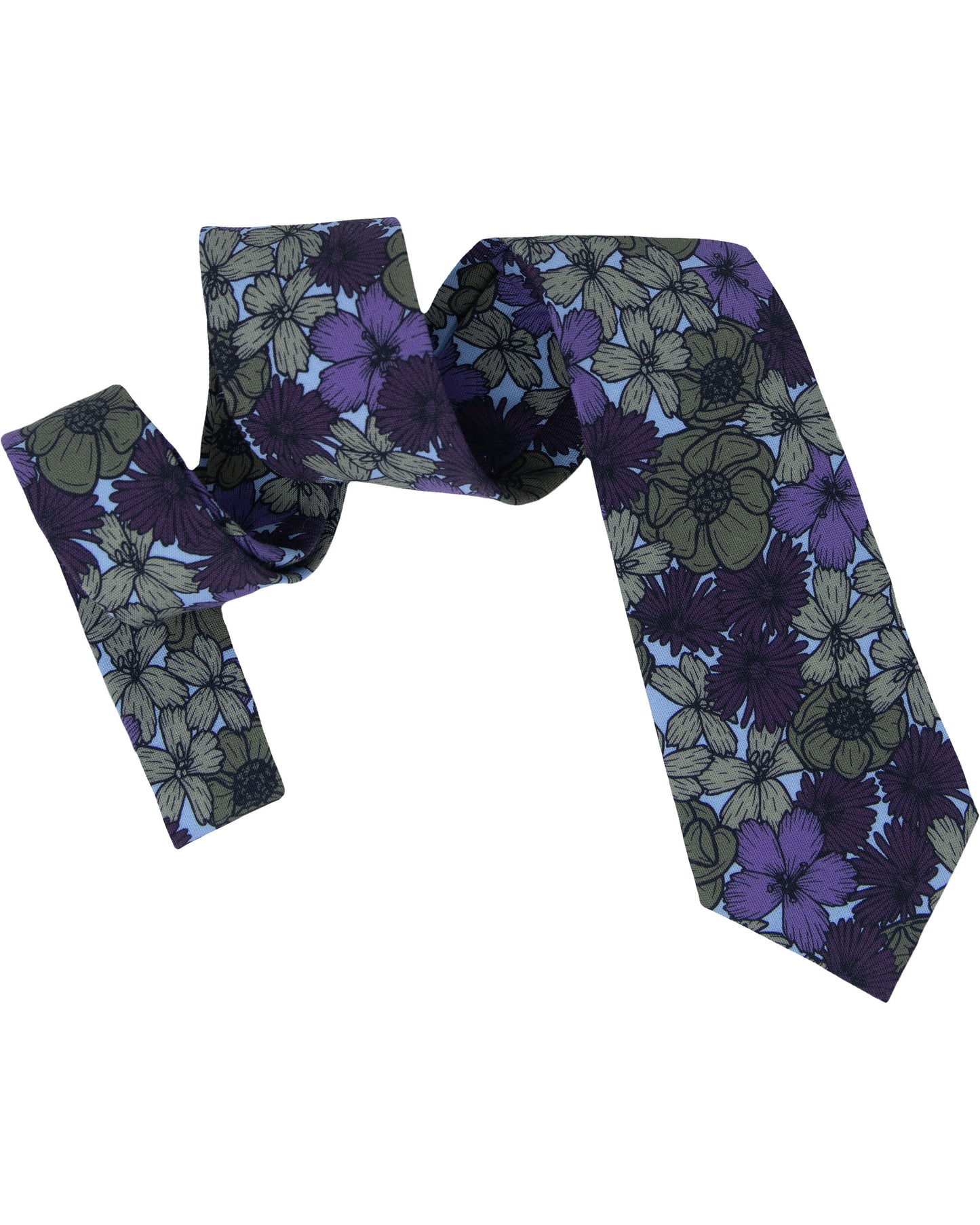 TADDEO DENSE FLORAL MERINO TIE - OLIVE