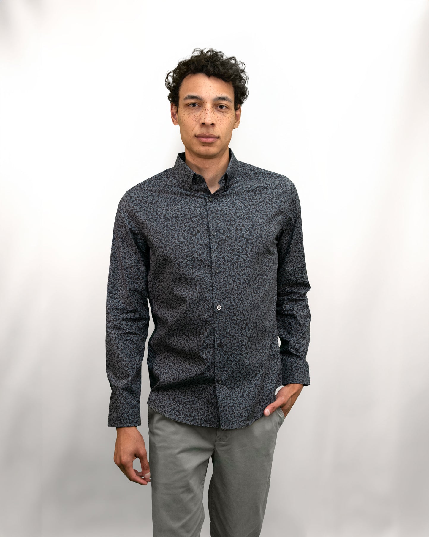 MORRIS MOSAIC SHIRT - CHARCOAL