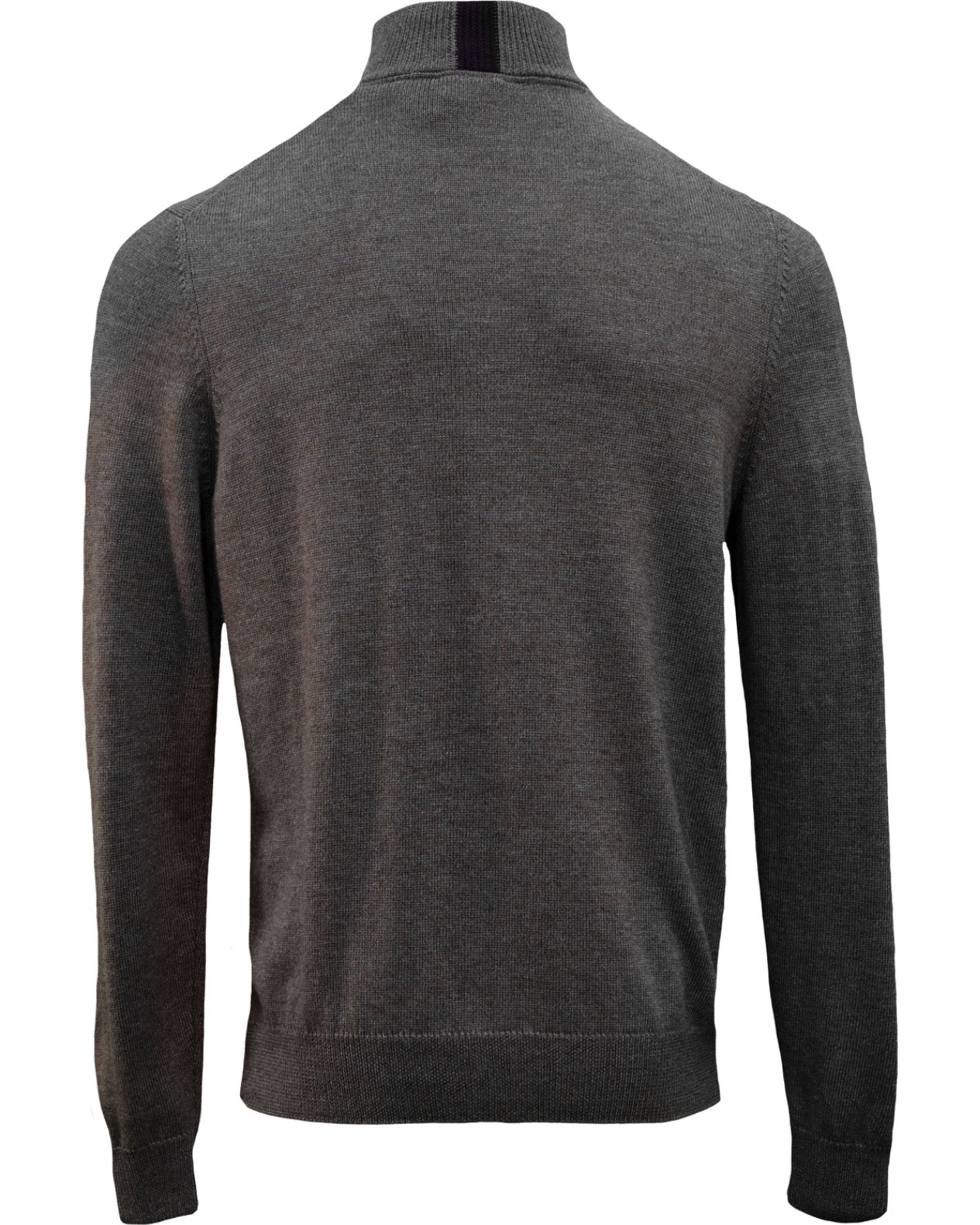 QUEST FULLY FASHIONED QUARTER-ZIP MERINO SWEATER - NAVY OLIVE TWIST