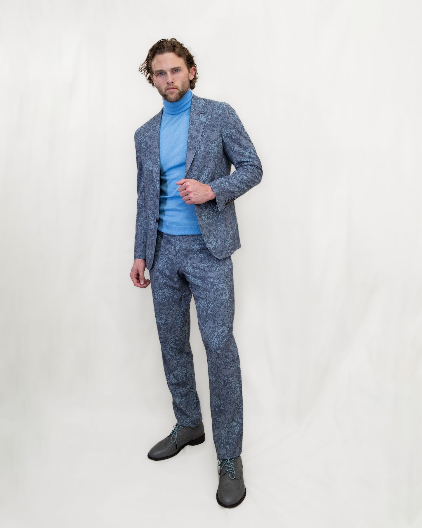 RONAN MERINO TURTLENECK SWEATER - SKY
