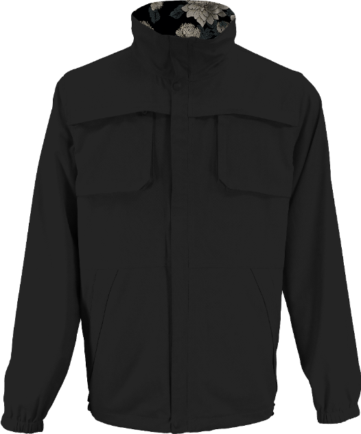 PASCALI SERIOUS FLORAL REVERSIBLE PERFORMANCE JACKET - BLACK