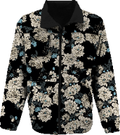 PASCALI SERIOUS FLORAL REVERSIBLE PERFORMANCE JACKET - BLACK