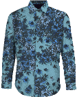 NICOLI VALENCIA FLORAL COTTON SHIRT - TEAL