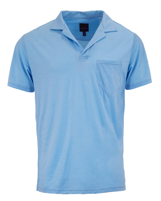 BOBBY MERINO JERSEY COLLARED SHIRT -BLUE