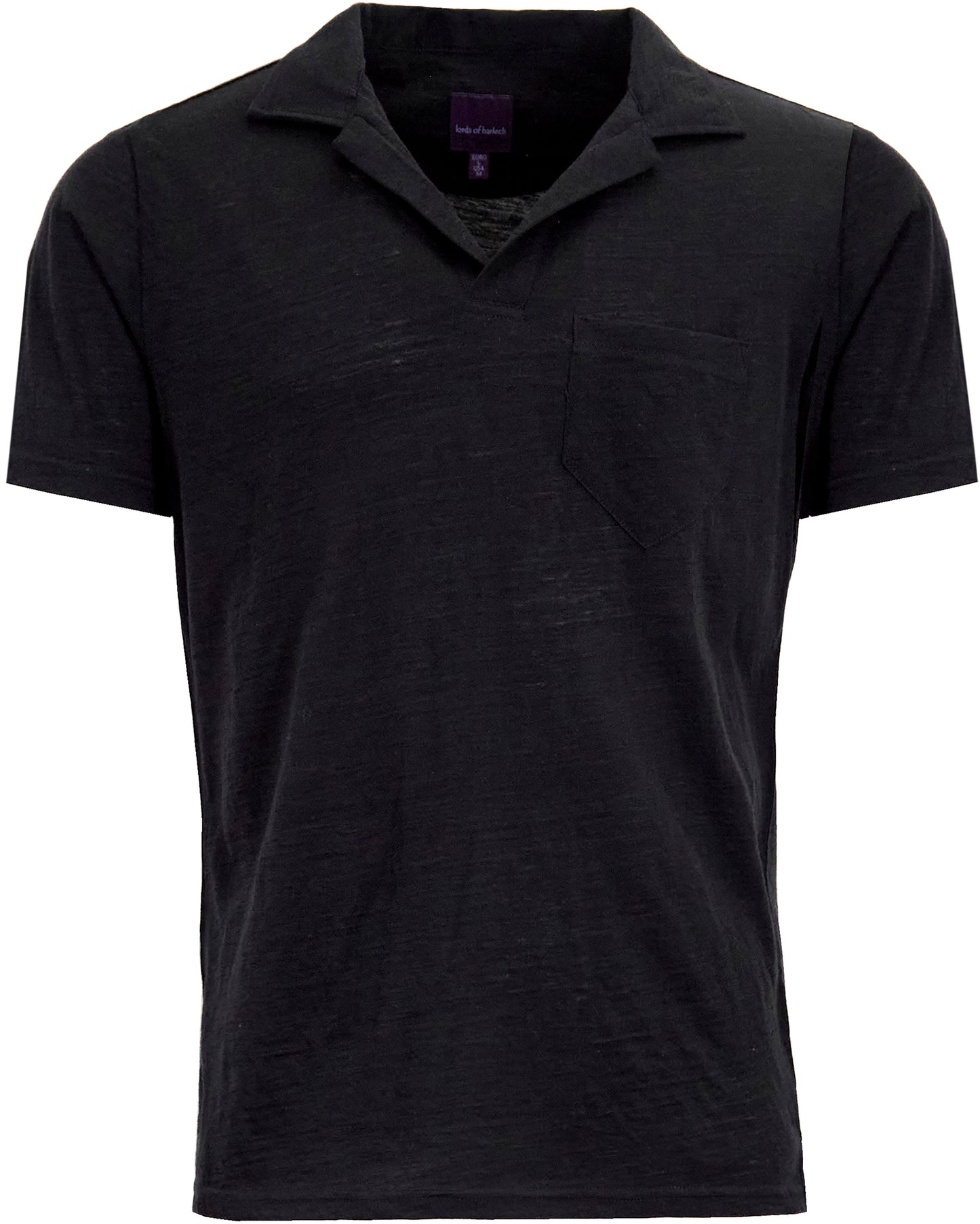 BOBBY MERINO JERSEY COLLARED SHIRT - BLACK