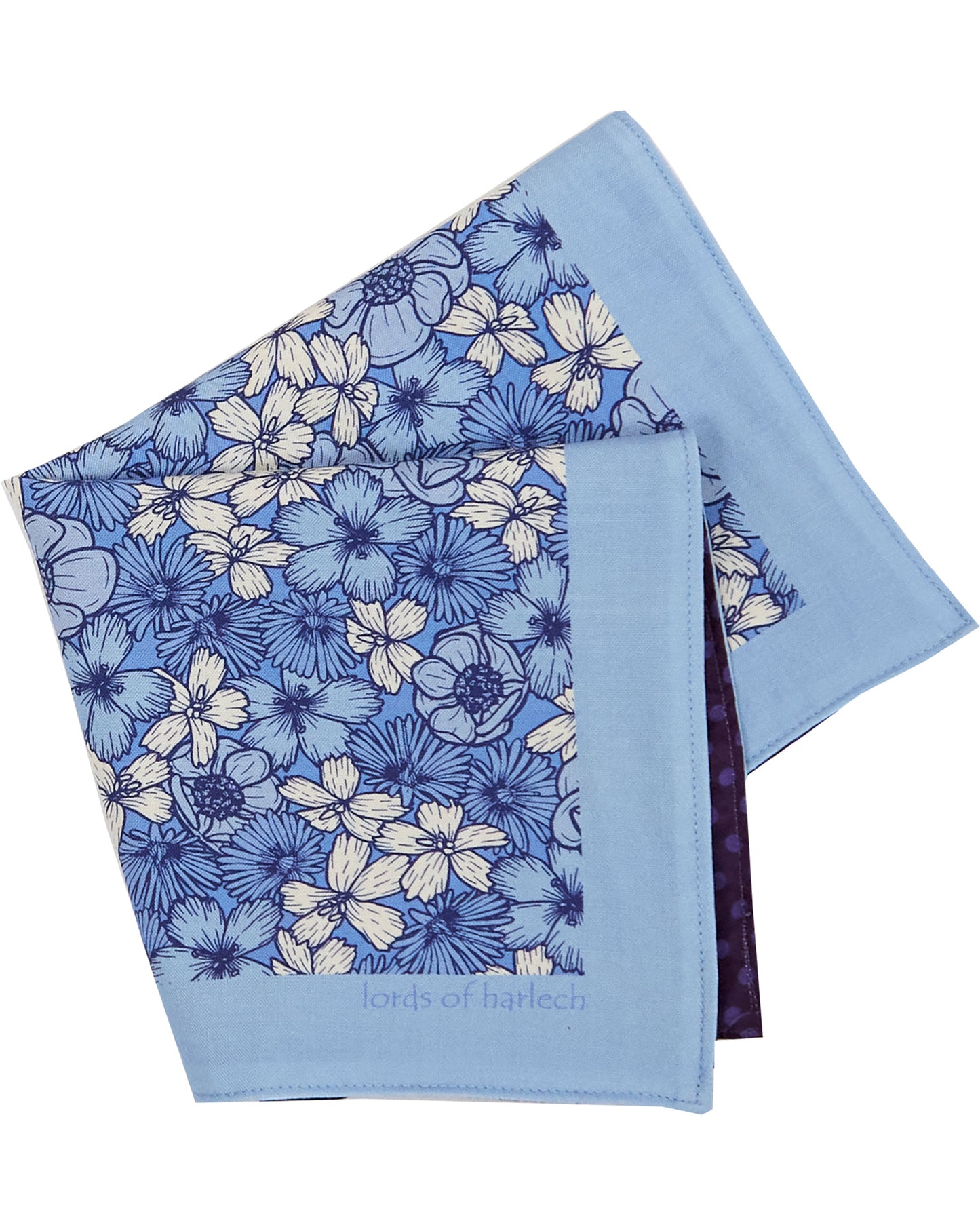 HUDSON DENSE FLORALMERINO ZAKDOEK - BLAUW