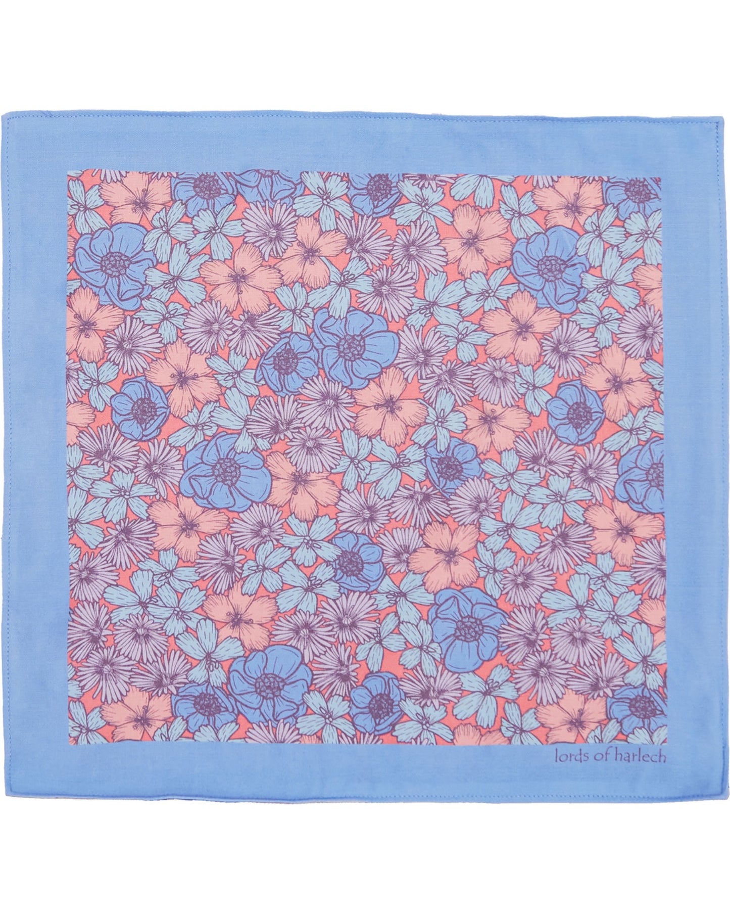 HUDSON DENSE FLORAL MERINO ZAKDOEK - ROZE
