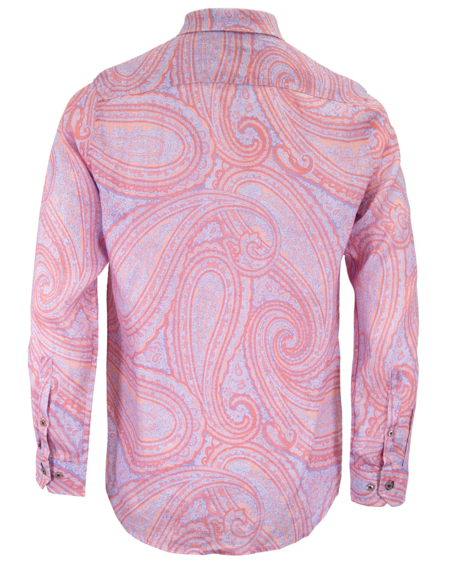 LAURENT WILD PAISLEY OXFORD LINEN SHIRT -  PINK