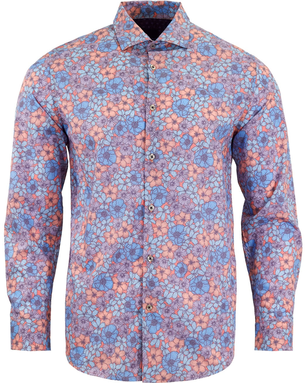 NICOLI DENSE BLOEMEN KATOENEN SHIRT - ROZE