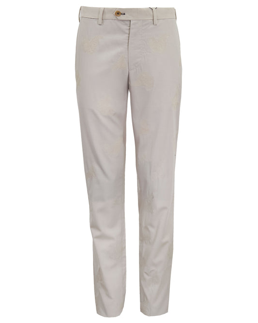 PICKFORD EMBROIDERED WOOL PANT - LIMESTONE
