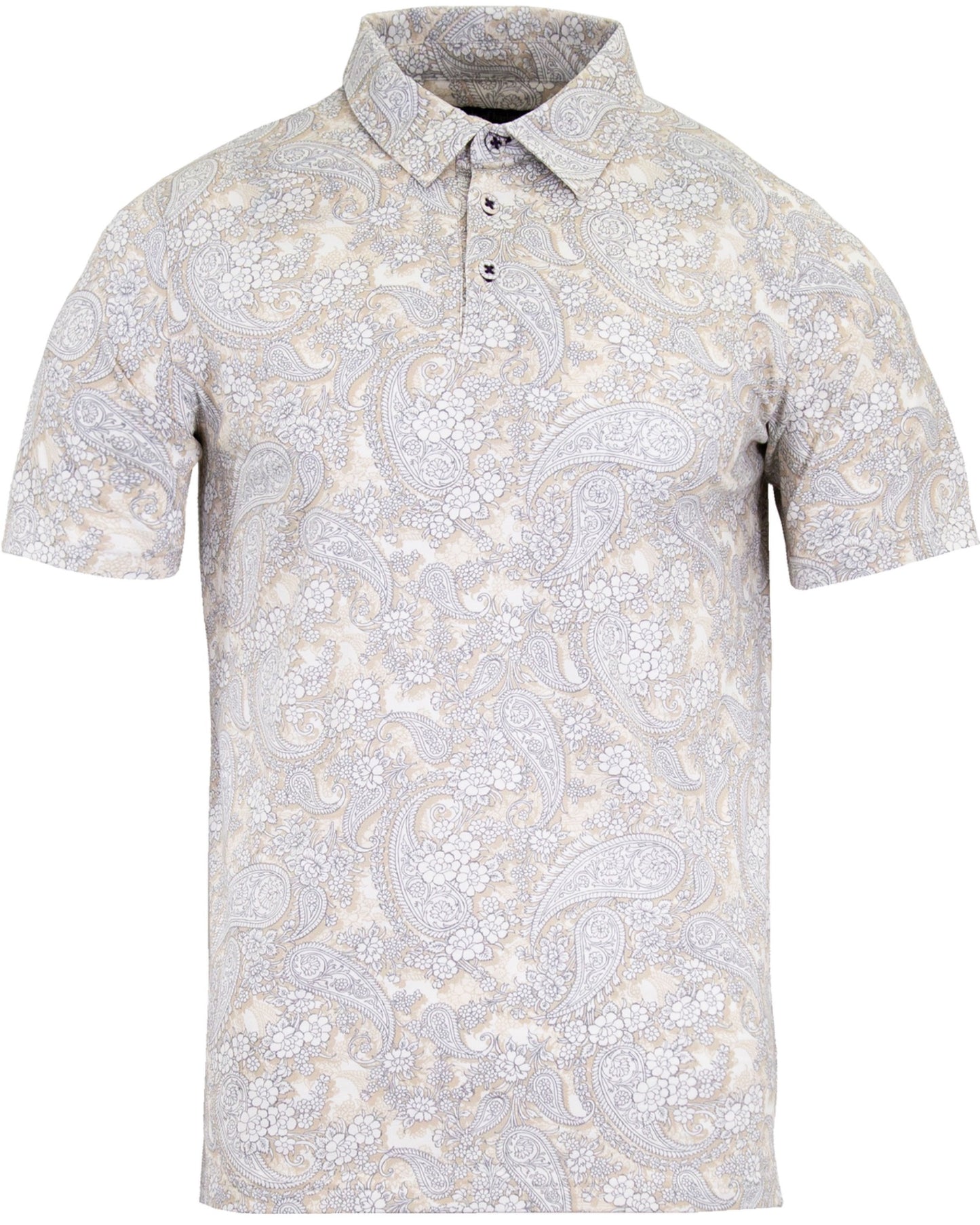 PIETRO PAISLEY ROMANCE POLOSHIRT - IVOOR