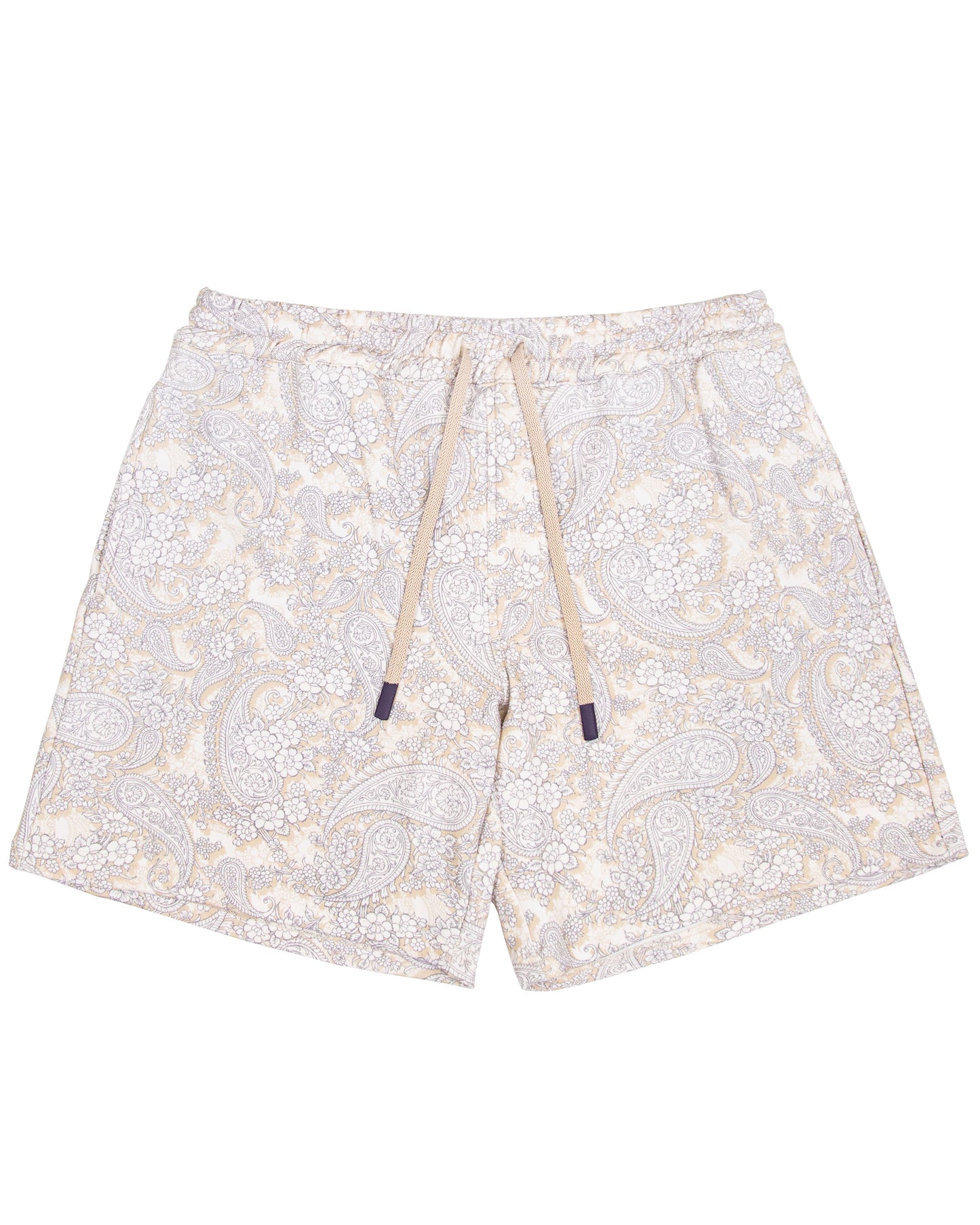 SILUS PAISLEY ROMANCE INTERLOCK SHORTS - IVORY