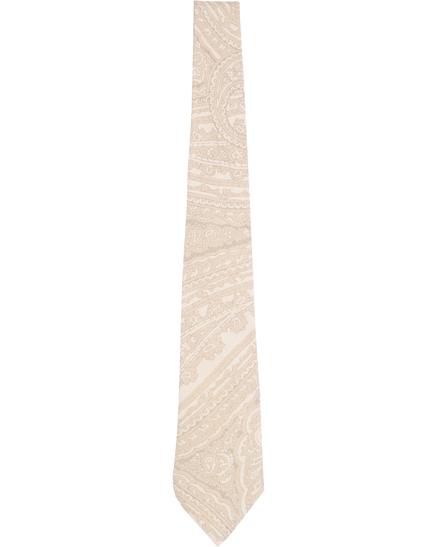 TADDEO WILD PAISLEY OXFORD MERINO TIE - IVORY