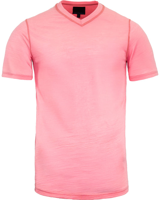 VICTOR MERINO V-HALS T-SHIRT - FRIS ROZE