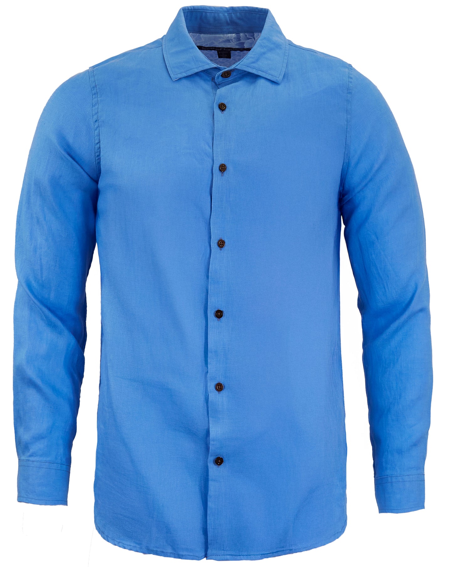 LIONEL LINEN BUTTON DOWN SHIRT - SAIL BLUE