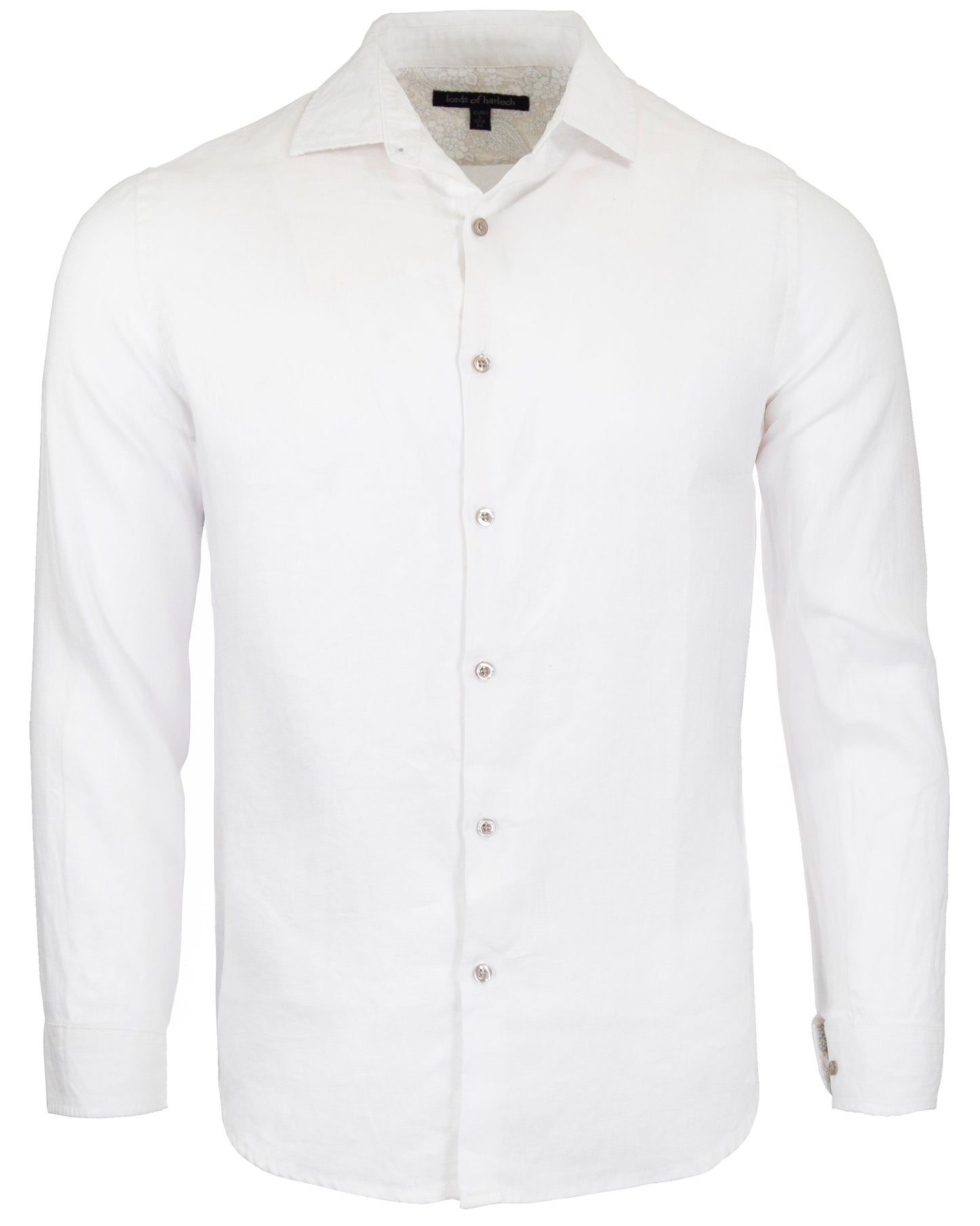 LIONEL LINEN BUTTON DOWN SHIRT - WHITE