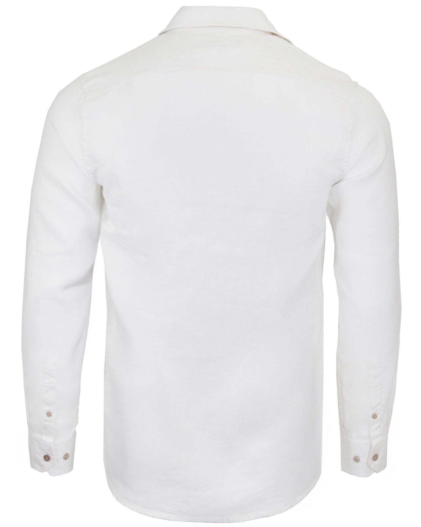 LIONEL LINEN BUTTON DOWN SHIRT - WHITE