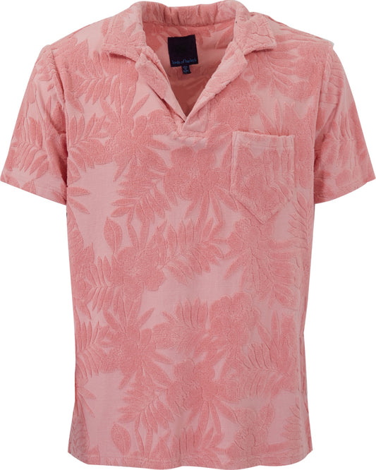 JOHNNY FARM FLORAL FRESH TOWEL POLO SHIRT - PINK