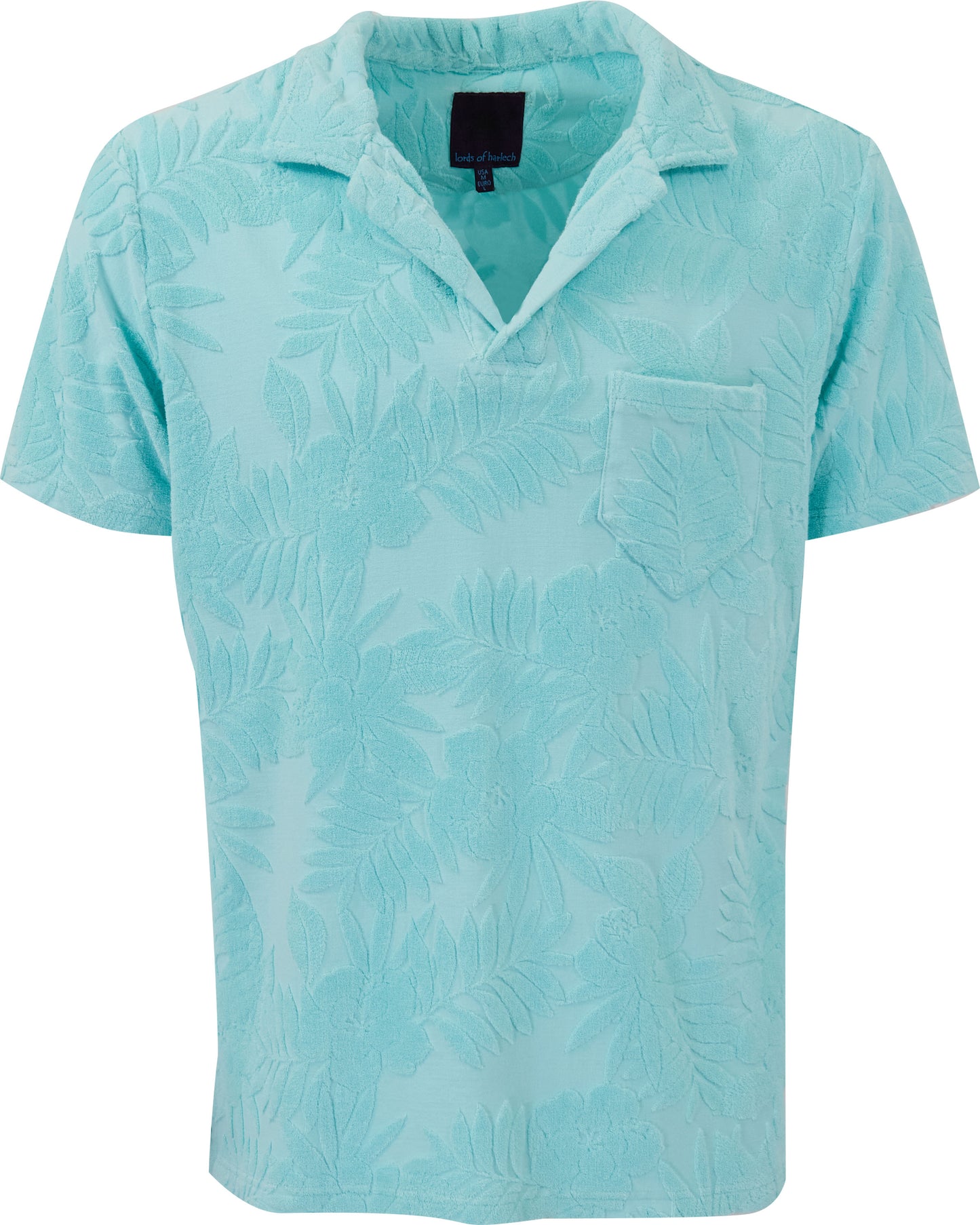 JOHNNY FARM FLORAL TOWEL POLO SHIRT - SPEARMINT