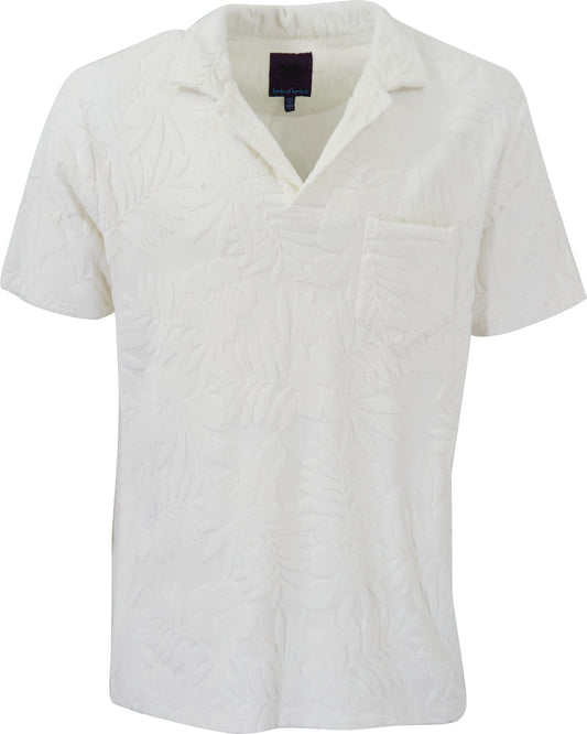 JOHNNY FARM FLORAL TOWEL POLO SHIRT - WHITE