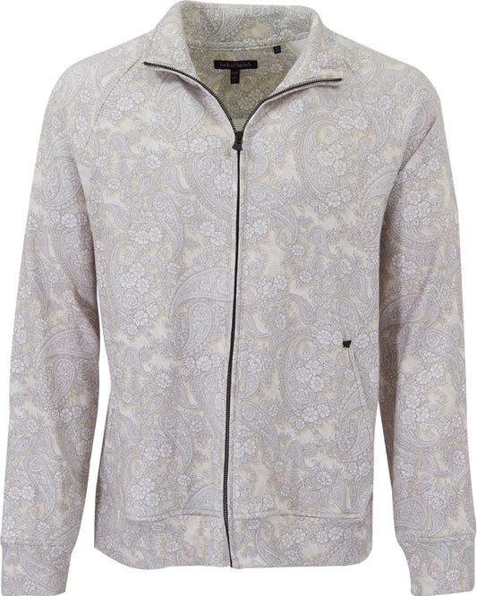 NEVILLE PAISLEY ROMANCE FULL-ZIP JACKET -  IVORY