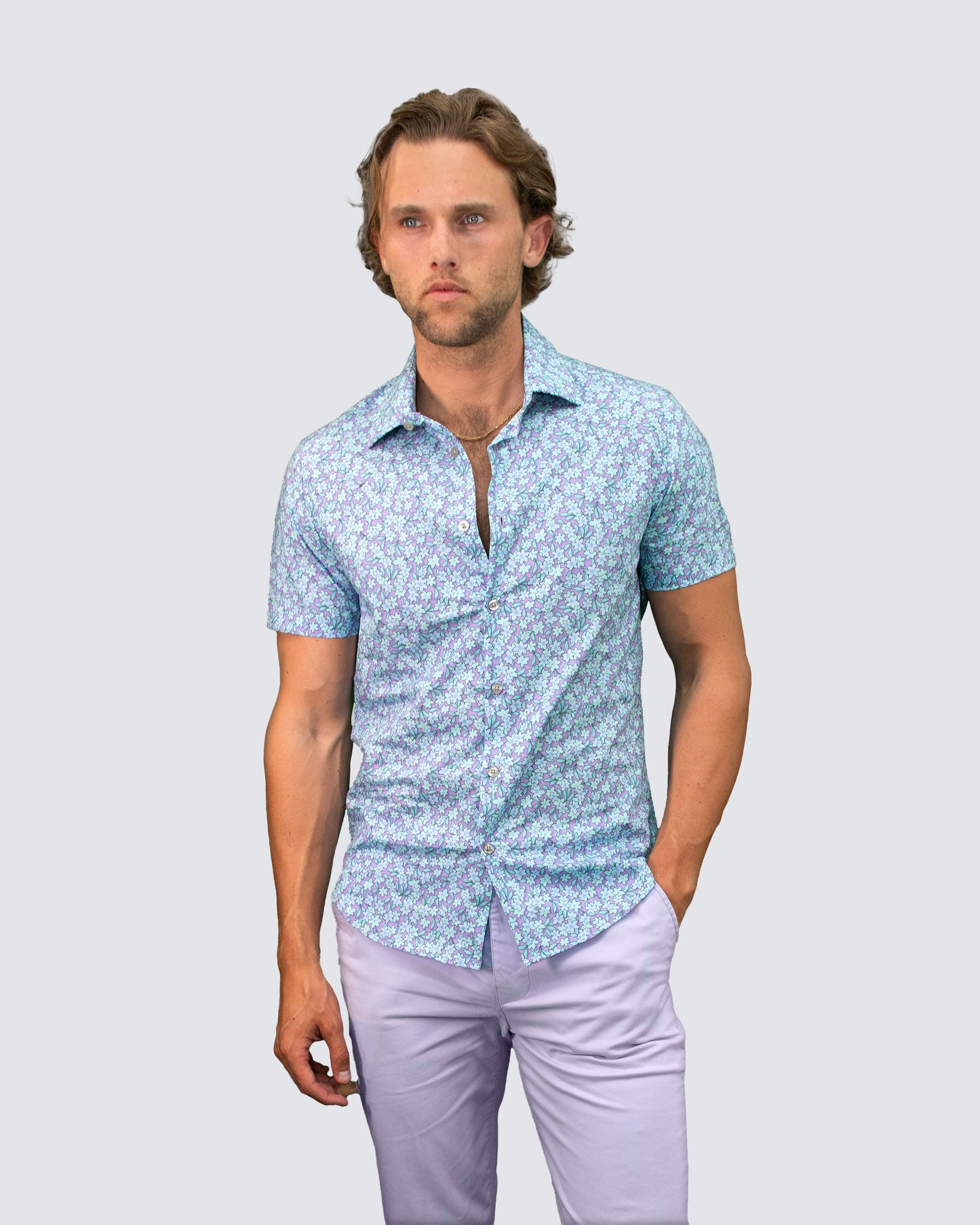SCOTT LAWN SHIRT - GRAPE