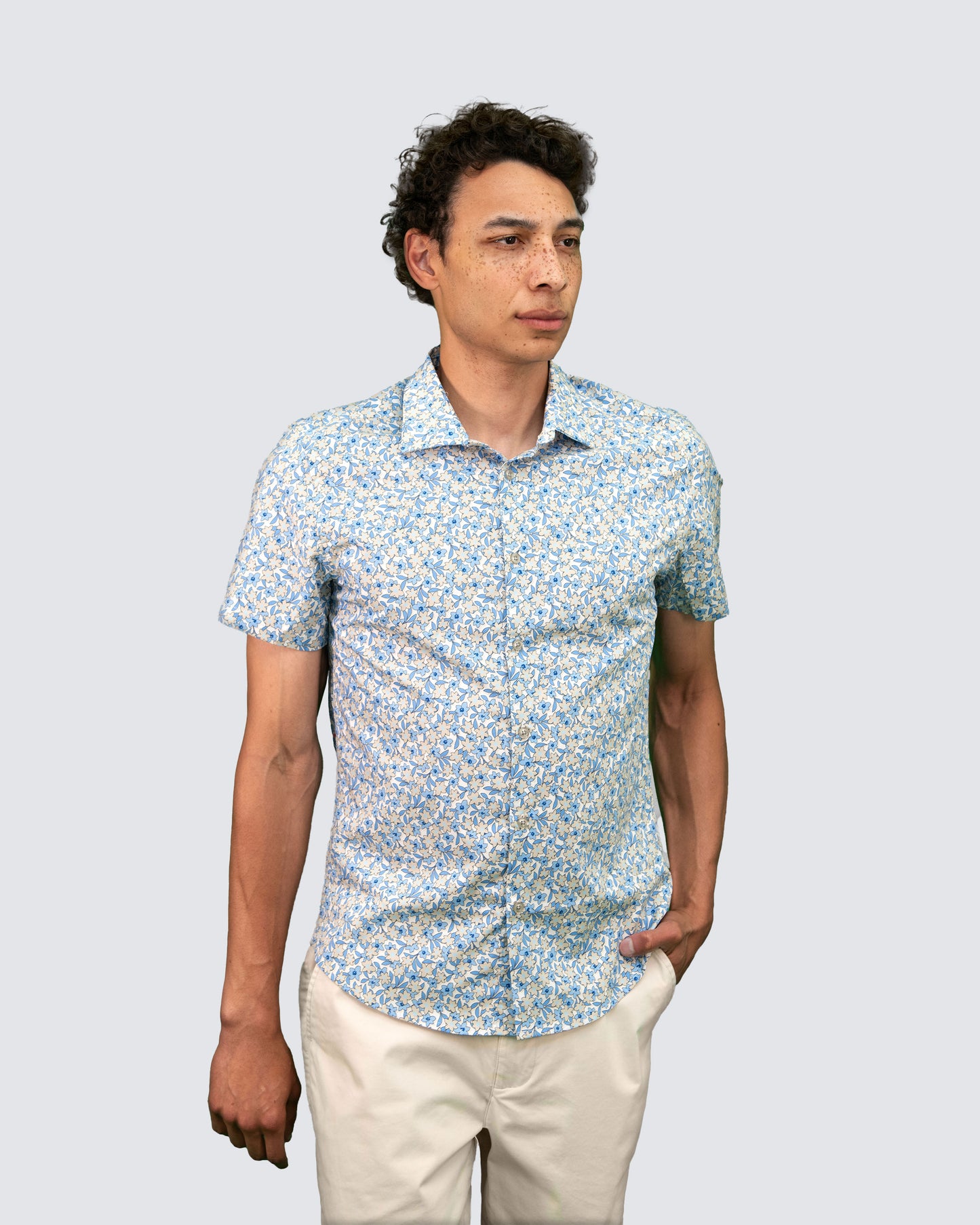 SCOTT LAWN SHIRT - SKY
