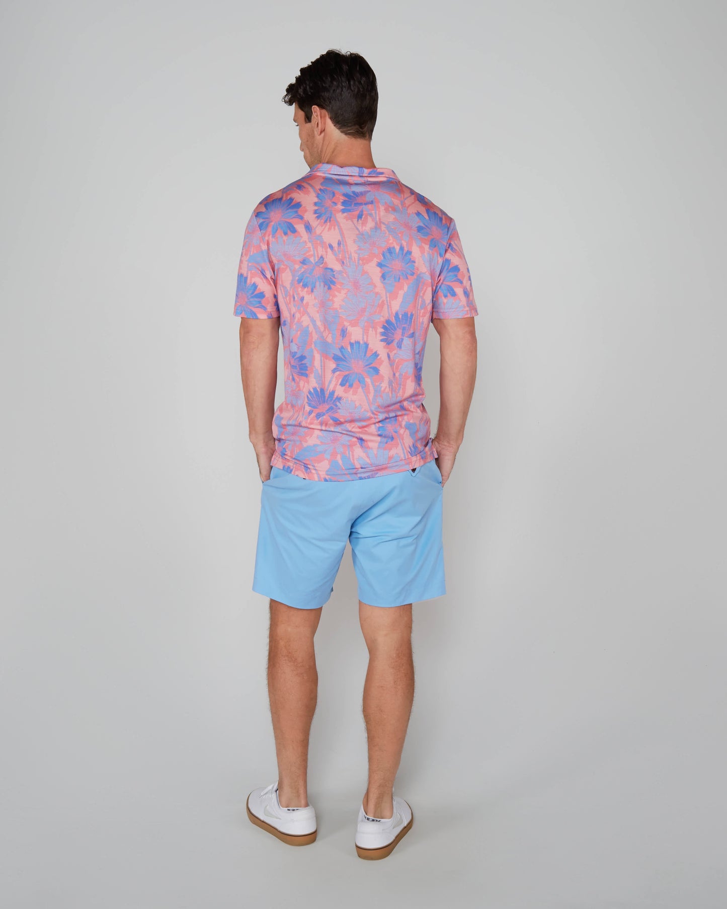 BOBBY SPRINGTIME MERINO JERSEY COLLARED SHIRT - PINK