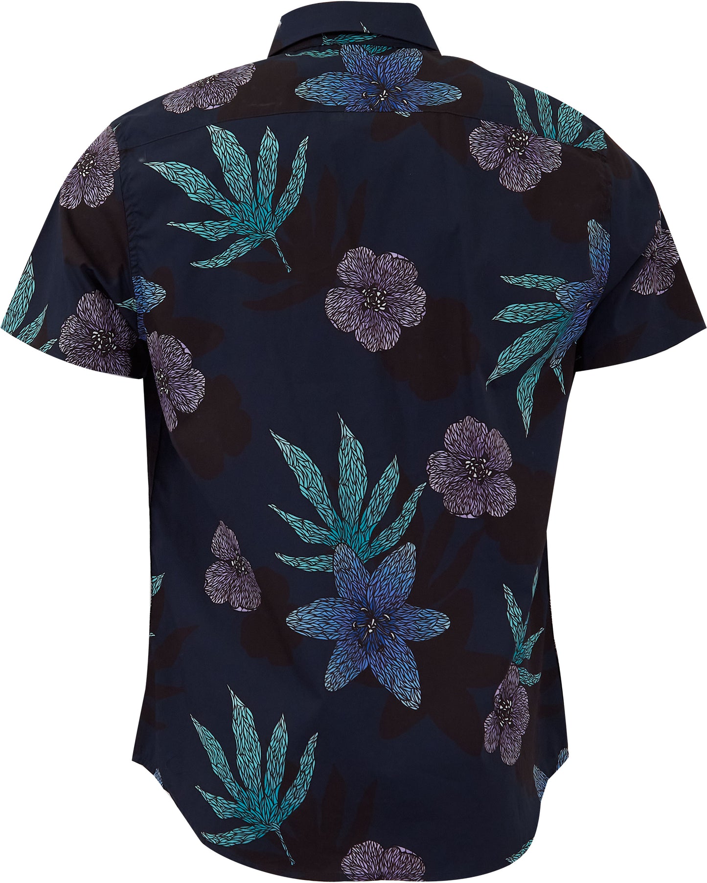 GEORGE FLORAL MEMORY SHIRT - NAVY