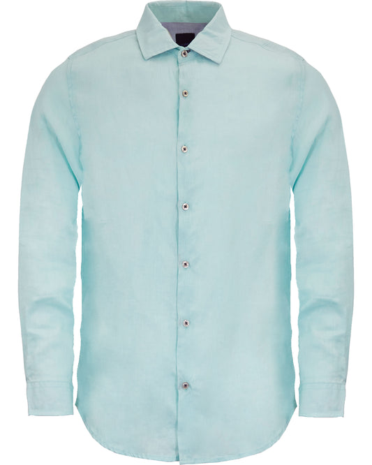 LAURENT LINEN SHIRT - PEPPERMINT