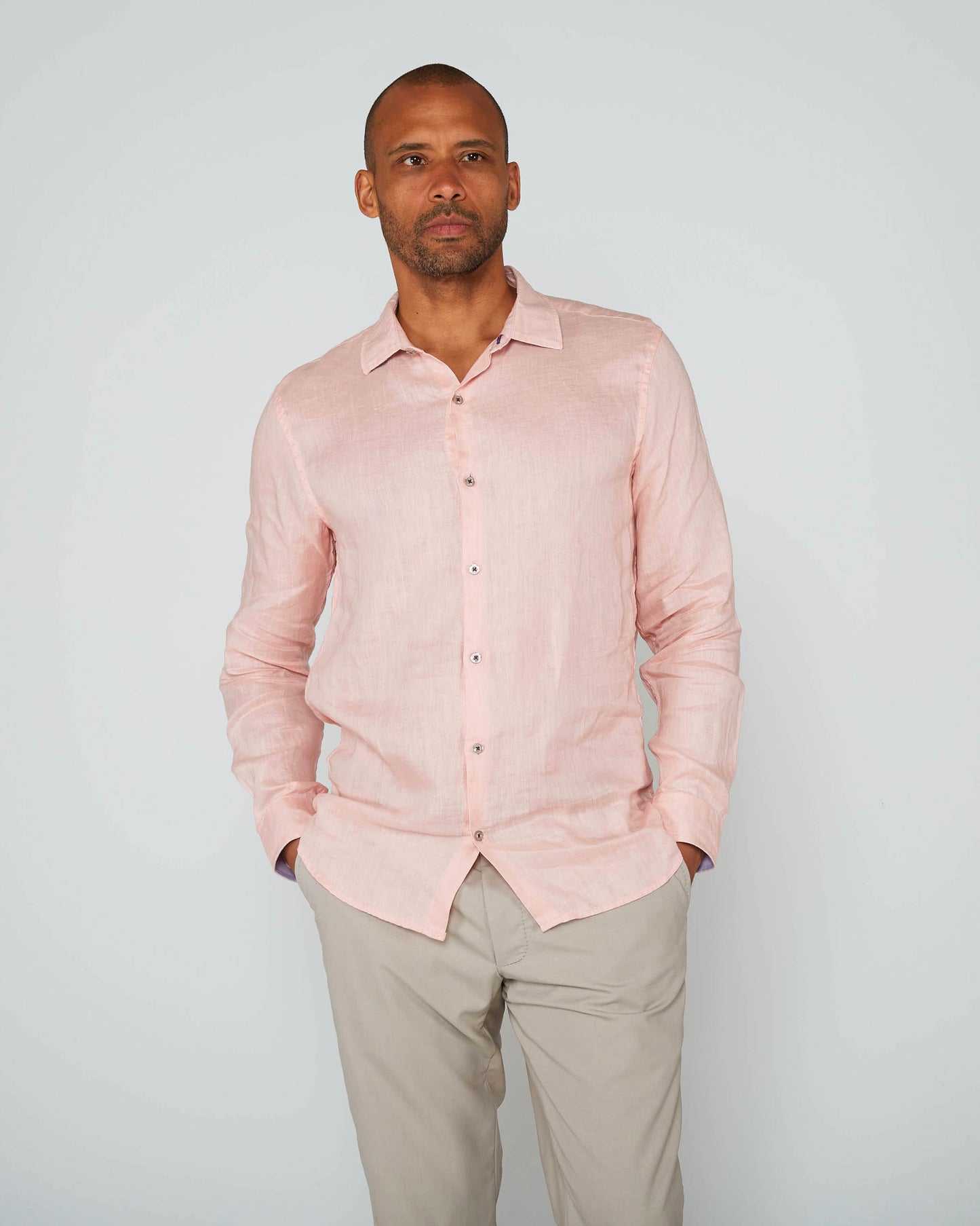 LAURENT LINEN SHIRT - PINK