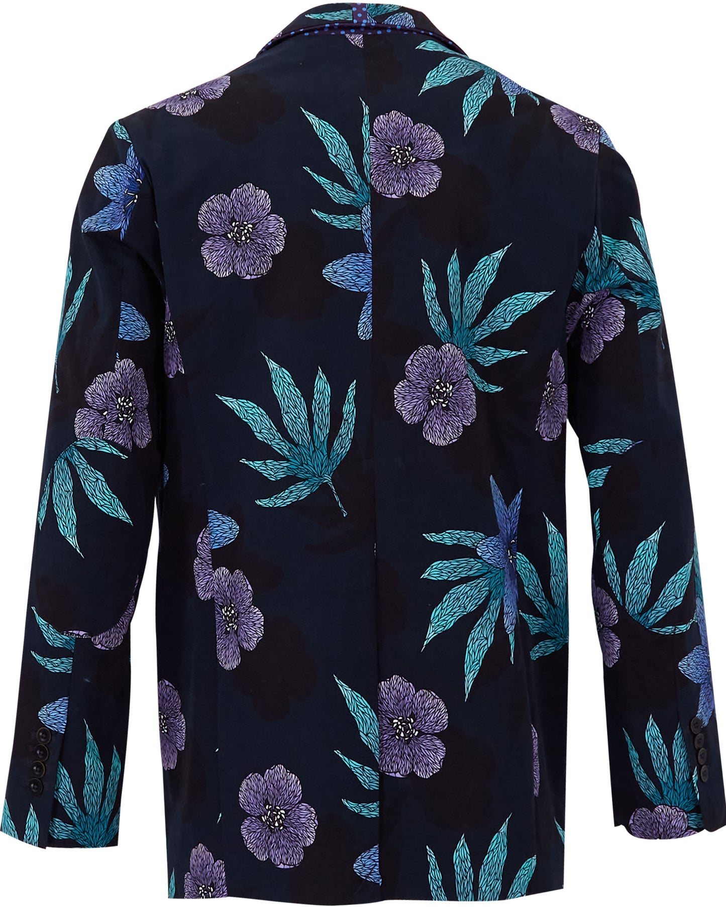 JULIUS FLORAL MEMORY BLAZER - NAVY
