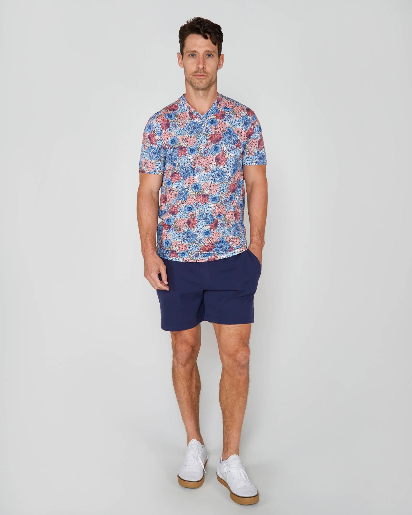MAZE GARDEN PARTY V-NECK TEE - PINK