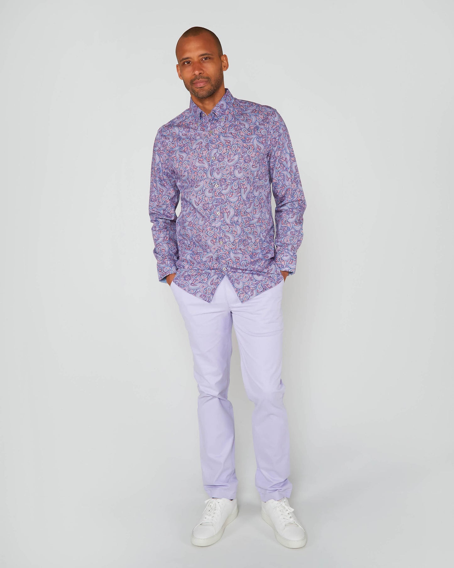 MORRIS PAISLEY SHADOW SHIRT - PINK