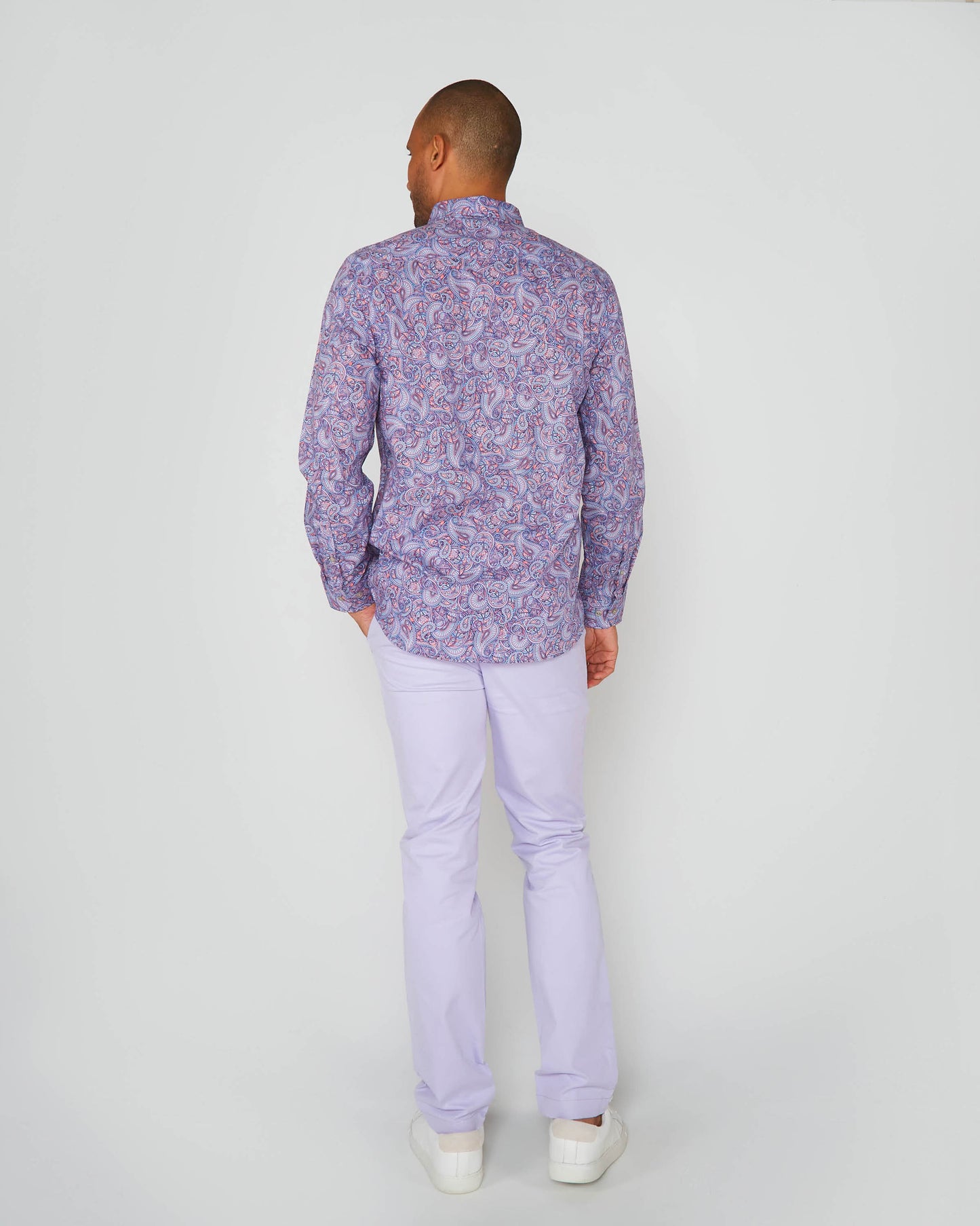 MORRIS PAISLEY SHADOW SHIRT - PINK