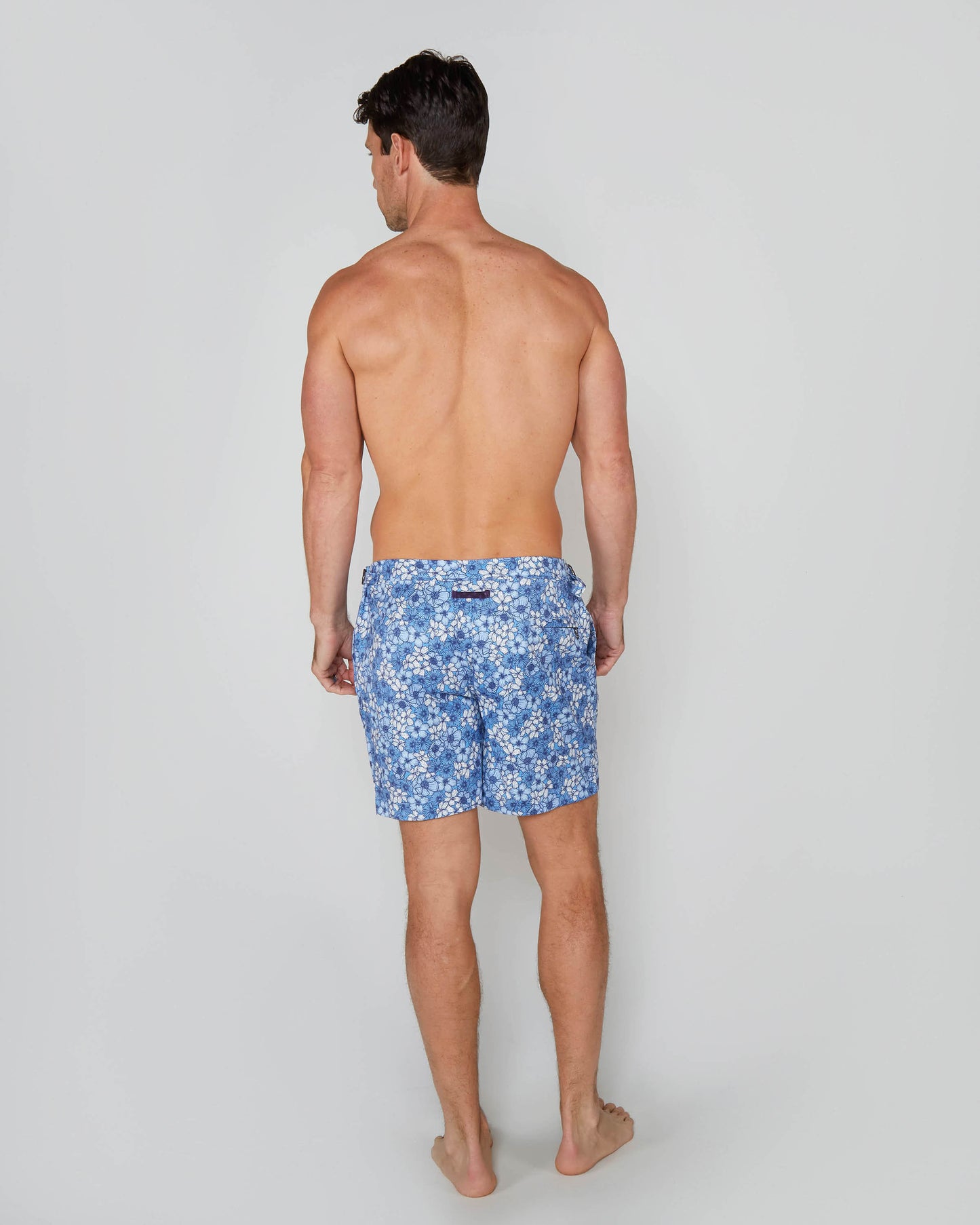 NEPTUNE DENSE TAILORED SWIM SHORT - FLORAL BLUE