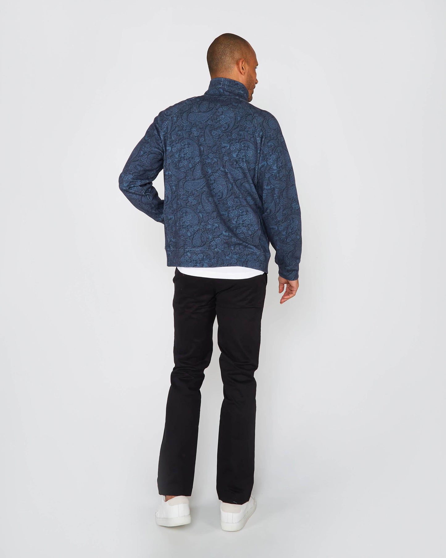 NEVILLE PAISLEY ROMANCE FULL-ZIP JACKET - NAVY